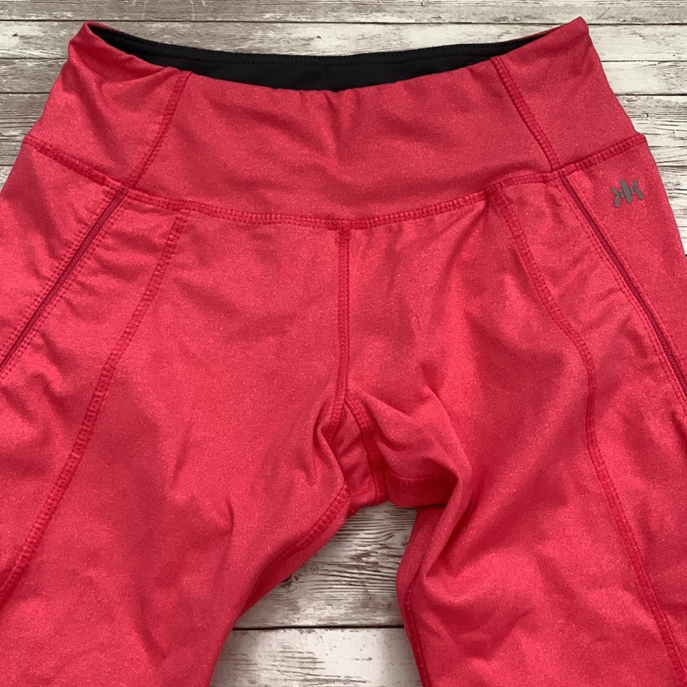 Kyodan Coral Pink Midrise Crop Length Leggings - Picture 2 of 8